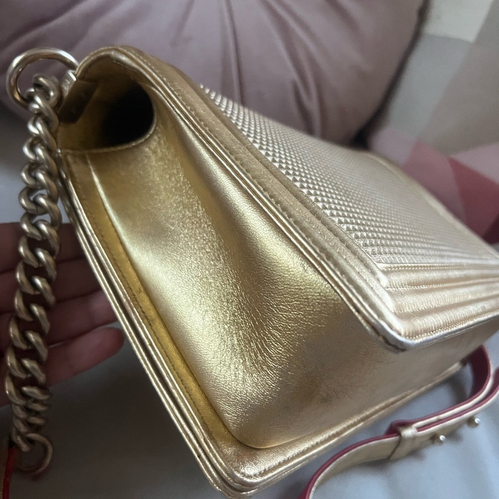 Chanel Metallic Gold Boy Bag - Picture 5 of 8
